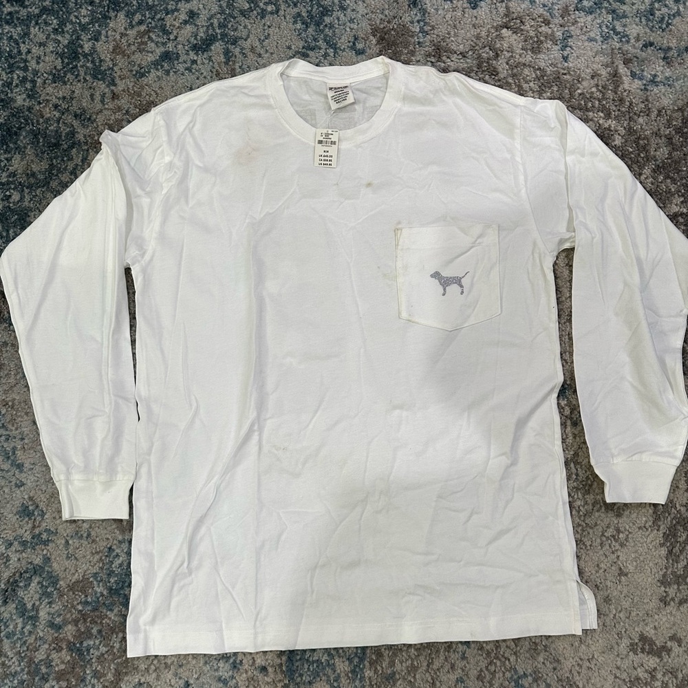 PINK Long Sleeve White Tee